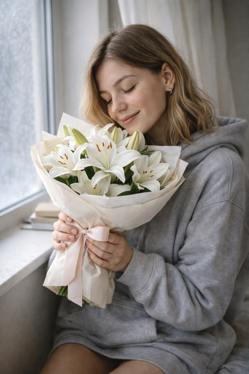 Білі лілії — доставка квітів у Полтаві